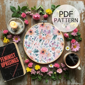 Counted Cross Stitch Pattern - Floral F*uck, Subversive, Swear Word, Floral, Flowers, Sassy, Swearing, F-Word, Inappropriate, Embroidery