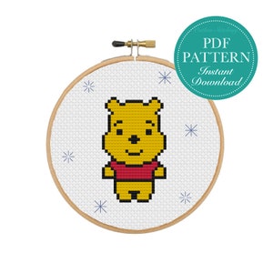 Pooh and Piglet Ornament Counted Cross Stitch