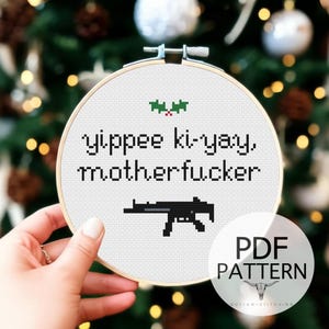 Kreuzstichmuster - Stirb langsam Yippee Ki Yay, Stirb langsam Weihnachten, Stirb Langsam Nakatomi Platz, Stirb Langsam Kreuzstichmuster