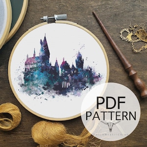 Counted Cross Stitch Pattern - Cross Stitch Pattern, Magic Pattern, Wizard, Witch, Spells, Castle, Warlock