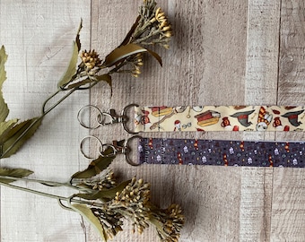 Witchy Pattern 18” Lanyard, Neck Lanyard, Keychain, ID holder, Grosgrain Lanyard