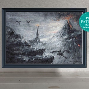 Wzór do haftu krzyżykowego - Wzór do haftu krzyżykowego, Mordor, Śródziemie, Góra Przeznaczenia