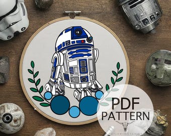 Embroidery PDF Pattern - Full Stitch Guide Embroidery, Fiber Art, Wall Hanging, DIY Stitch, Star Art, Space Art, Stitch Guide, Trilogy