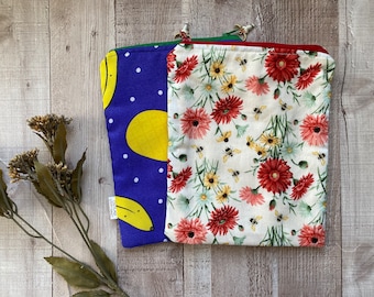 Large Zipper Pouch, Pencil Case, Makeup Brush Pouch, Phone Case, Travel Bag, Money Pouch, Accessory Bag, Goodie Bag, Project Bag, Zipper Bag