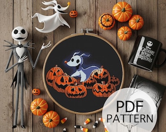 Counted Cross Stitch Pattern - Pumpkin Zero Cross Stitch Pattern, Christmas Cross Stitch, Halloween Cross Stitch Pattern, DIY Cross Stitch