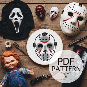 Counted Cross Stitch Pattern - Spooky Pattern, Horror Art, Horror Cross Stitch, Gothic, DIY Cross Stitch, Horror Decor