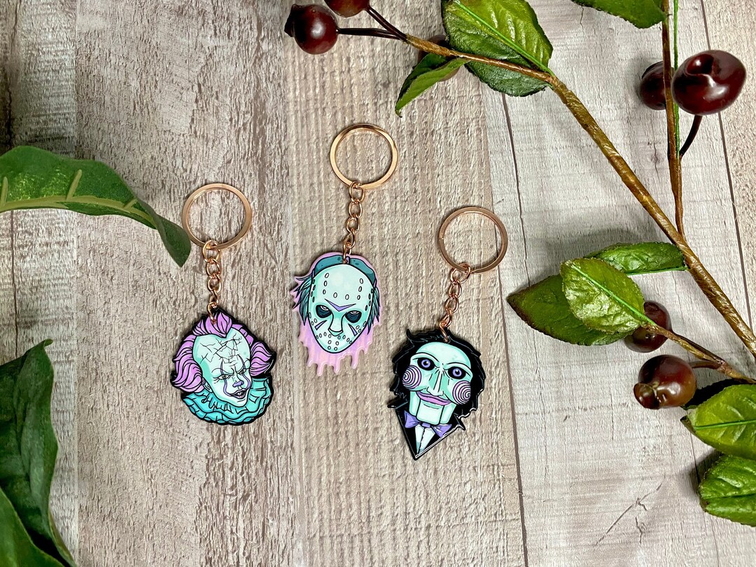 Acrylic Resin Keychain - Various Designs | Horror Keychain | Pastel Key ...