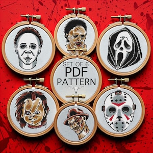 Counted Cross Stitch Pattern - Michael Myers, Horror Movie Stitch, Gothic Cross Stitch, Halloween Stitch, Modern Cross Stitch, Horror Stitch