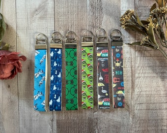 6” Handmade Faux Leather Wristlet | Vegan Leather Keychain | Key Fob Holder | Stylish Vegan Key Fob Holder | Lanyard for Keys, ID Tag Wallet