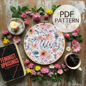 Counted Cross Stitch Pattern - Floral C*nt, Subversive, Swear Word, Floral, Flowers, Sassy, Swearing, C-Word, Inappropriate, Embroidery