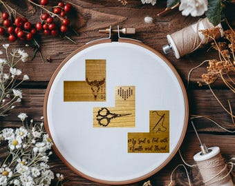 Cross Stitch Pattern Keeper, Wooden Pattern Keeper, Cross Stitch, Embroidery, Cherry Wood Pattern Keeper