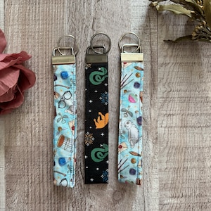 Porte-clés au poignet 6 pouces en coton cousu main, porte-clés, lanière tête de mort, bracelet effrayant