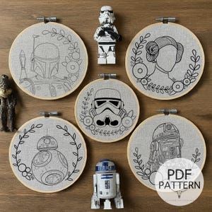 Embroidery Pattern Set - Full Stitch Guide Embroidery, Fiber Art, Wall Hanging, DIY Stitch, Star Art, Space Art, Stitch Guide, Trilogy