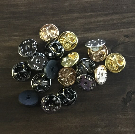 Pin Backing, Pin Stopper, Rubber, Metal, Gold, Silver, Black