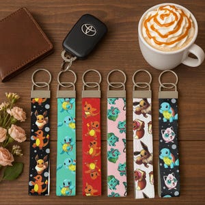 6” Handmade Faux Leather Wristlet | Vegan Leather Keychain | Key Fob Holder | Stylish Vegan Key Fob Holder | Monster Lanyard for Keys | Poke