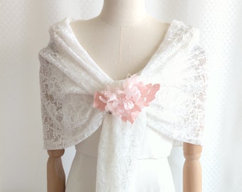 Lace wedding stole, boho wedding stole, wedding lace shawls, wedding lace scarf, lace bridal shawl