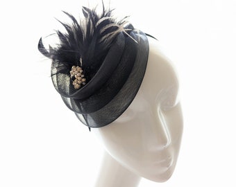 Black wedding hat, black ceremony hat, black wedding hat, black ceremony hat, black wedding fascinator