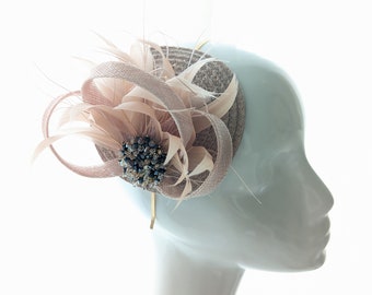 Bruiloft fascinator, roze bruiloft, roze fascinator hoed, roze ceremonie fascinator, roze bruiloft fascinator hoed, bruiloft gast fascinator hoed
