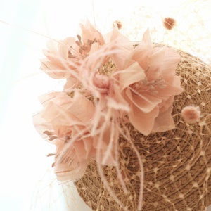 Bibi mariage, bibi rose, bibi mariage rose, bibi chapeau mariage rose fleurs, chapeau bibi mariage rose, petit chapeaux mariage fleurs, image 5