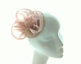 Pink wedding fascinator, pink fascinator, pink wedding hat, pink ceremony hat, pink wedding guest fascinator