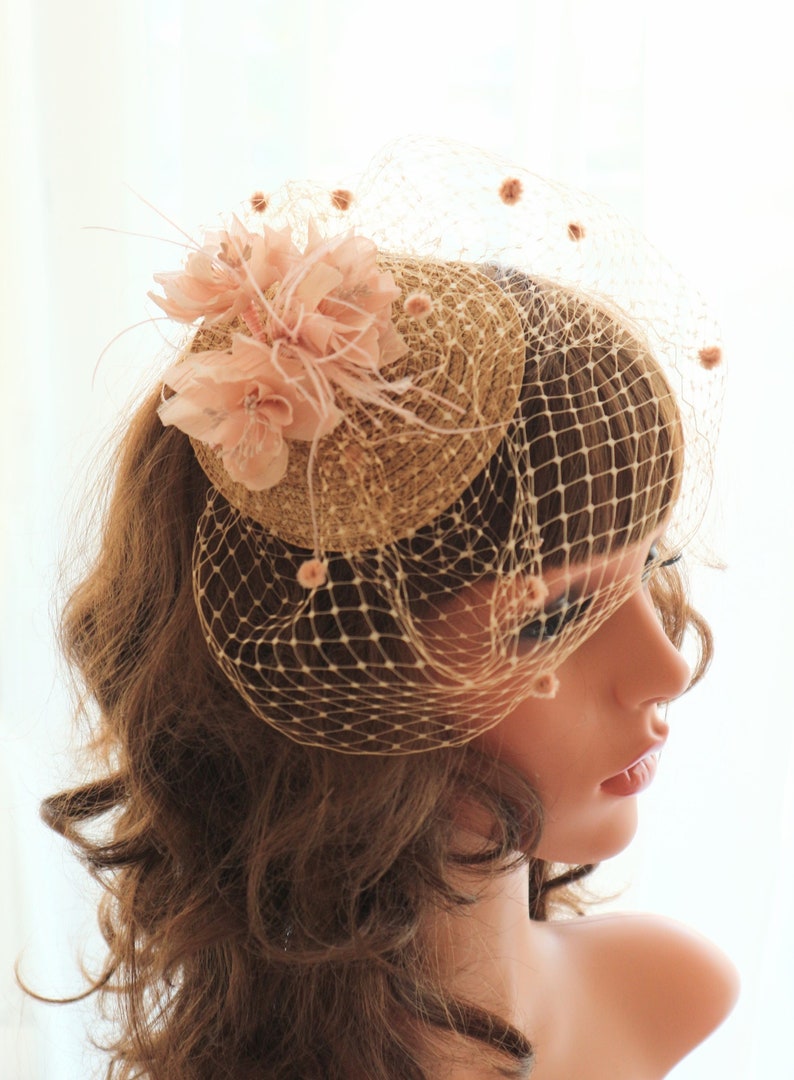 Bibi mariage, bibi rose, bibi mariage rose, bibi chapeau mariage rose fleurs, chapeau bibi mariage rose, petit chapeaux mariage fleurs, image 4