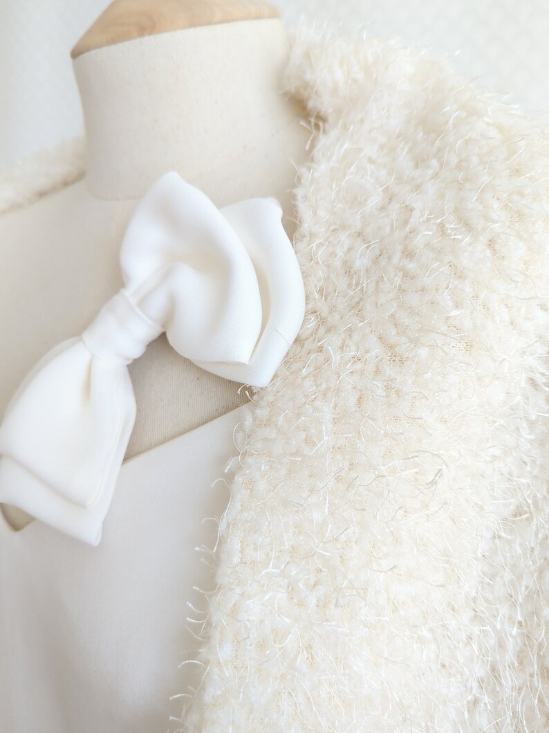 Vanilla wedding stole, ivory wedding stole, wedding shawls, wool stole, wedding scarf, wedding shawl, bridal scarf image 3