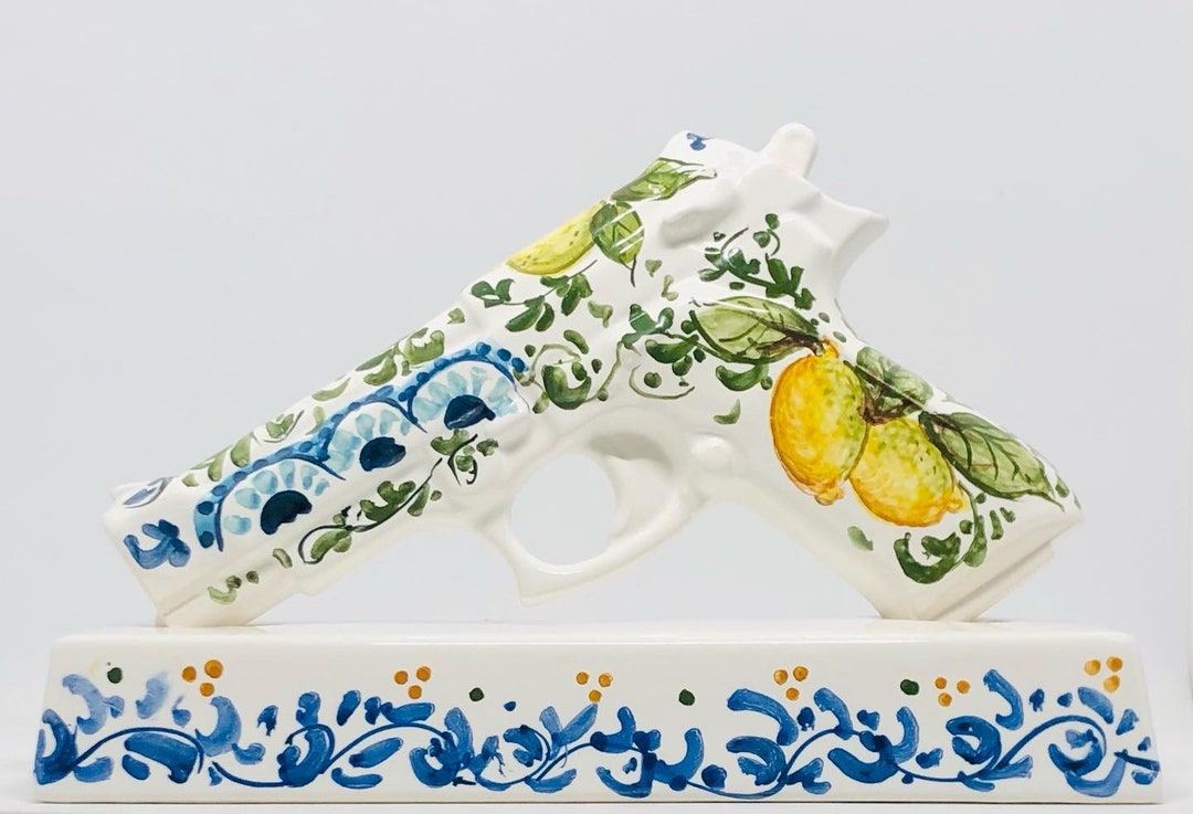 Handdecorated Ceramic Guns Etsy