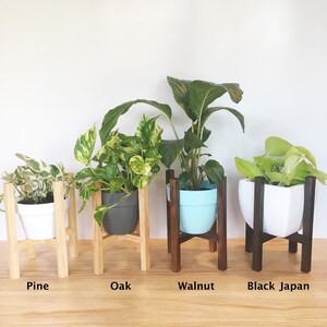 24cm Wooden pot plant stand plant holder timber wood retro mid-century modern housewarming gift home decor indoor wood home free shipping image 7