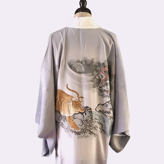 DRAGON & TIGER Under Kimono Juban, hand-made silk… - image 4