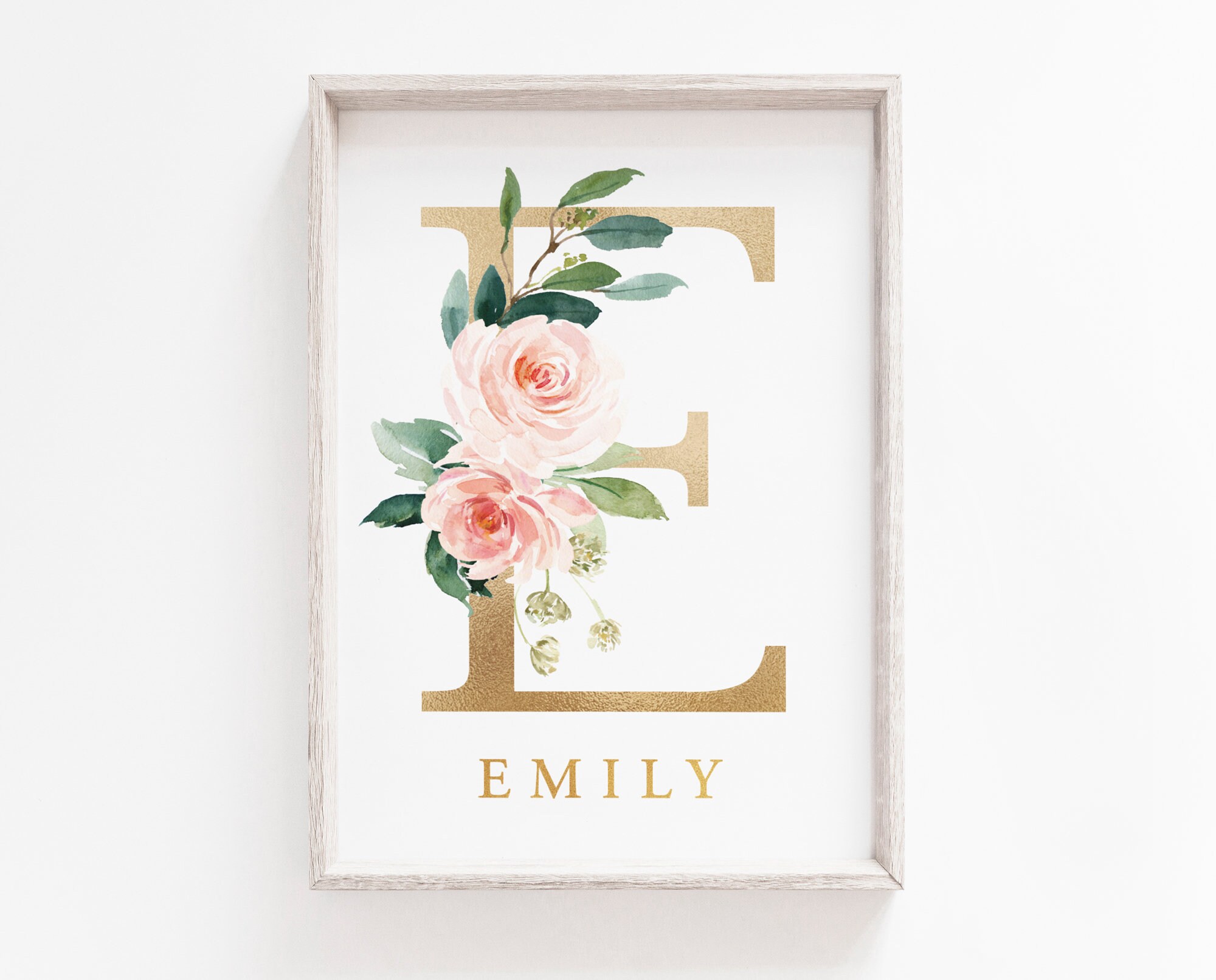 Floral Letter Name Print Girls Name Print Girls Monogram - Etsy