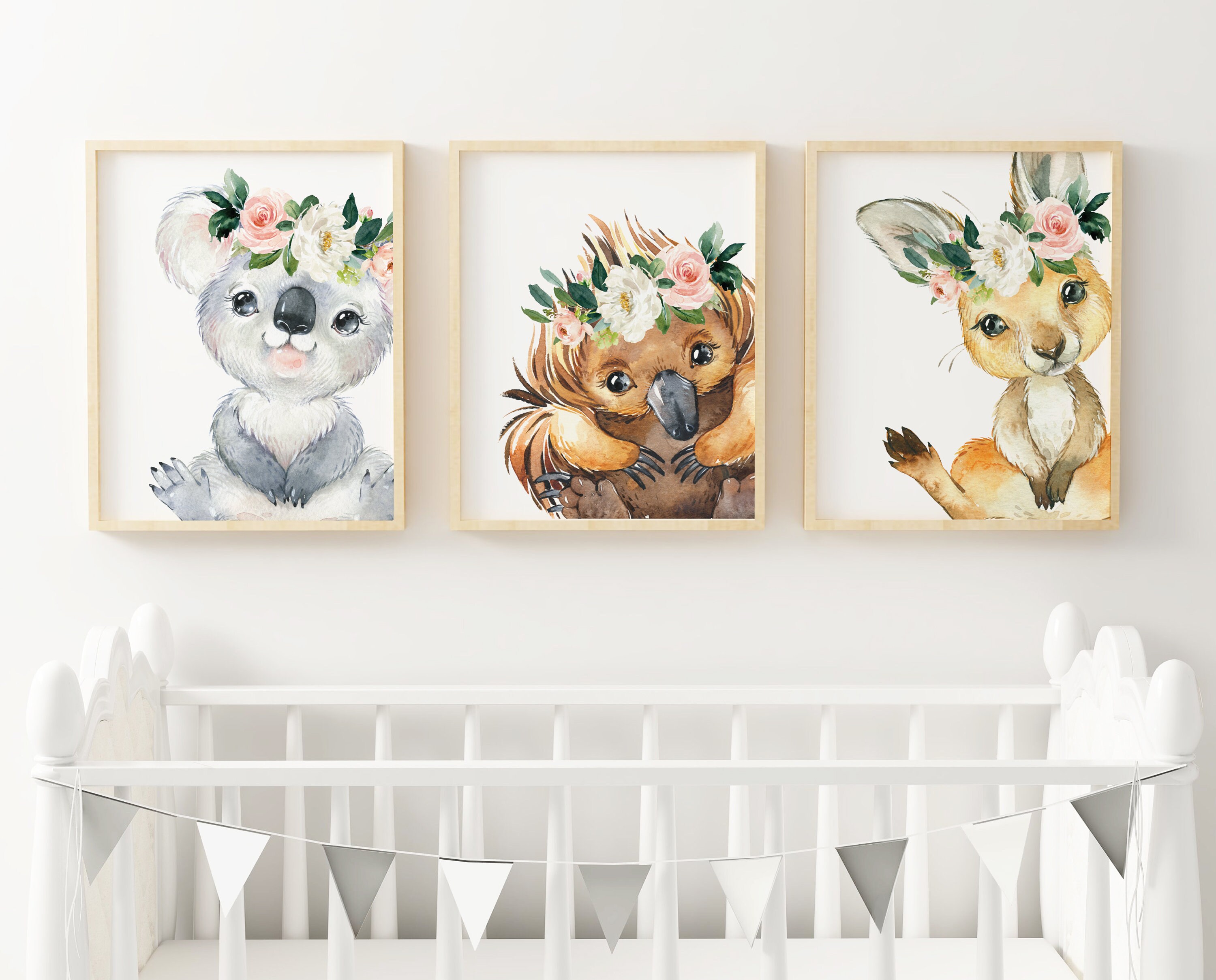 Australian nursery print set animal nursery art kangaroo Etsy