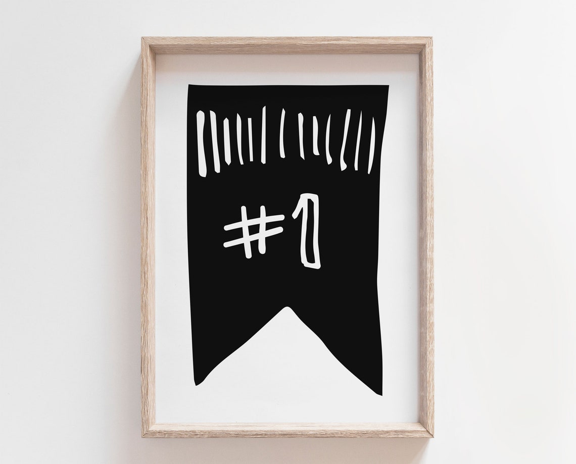 Number 1 Kids Print Kids Wall Art Kids Monochrome Print - Etsy