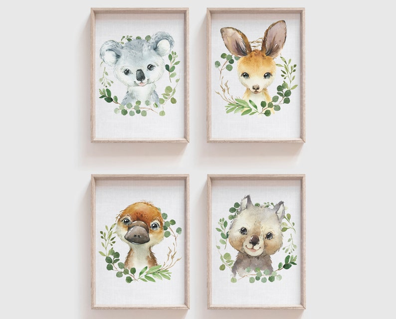 Australian nursery prints baby nursery prints kangaroo Etsy