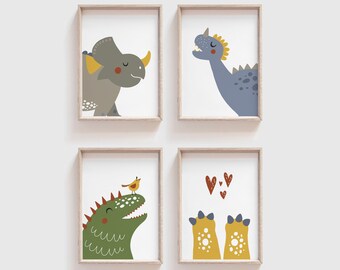 Dinosaur Prints, Dinosaur Nursery Prints, Nursery Decor, Boys Bedroom ...