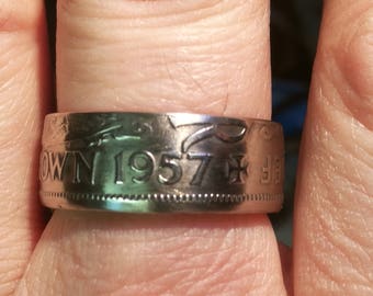 Half Crown British coins into rings