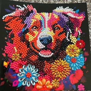 Selezione di carte di cani in pittura a diamante