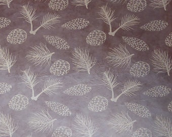 Lokta Paper - Pack of Three - Pine Cones - Brown and Green - Decorative/ Book binding/ Decoupage/ Wrapping Paper