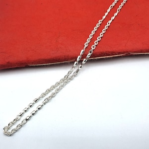 Handmade 925 Sterling Silver Chain; twisted bar design. 19&#39;&#39;/48cm