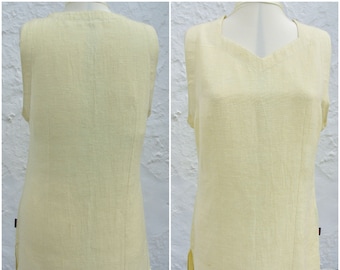 Robe/tunique longueur genou en soie de chanvre *Jaune pâle* UK14/16/18