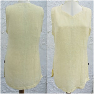 Knielanges Kleid/Tunika aus Hanfseide *Pale Gelb* UK 14/16/18