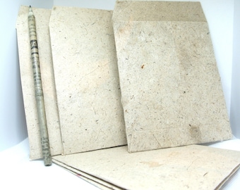 Hemp Rag Paper Envelopes . Set of 5 .