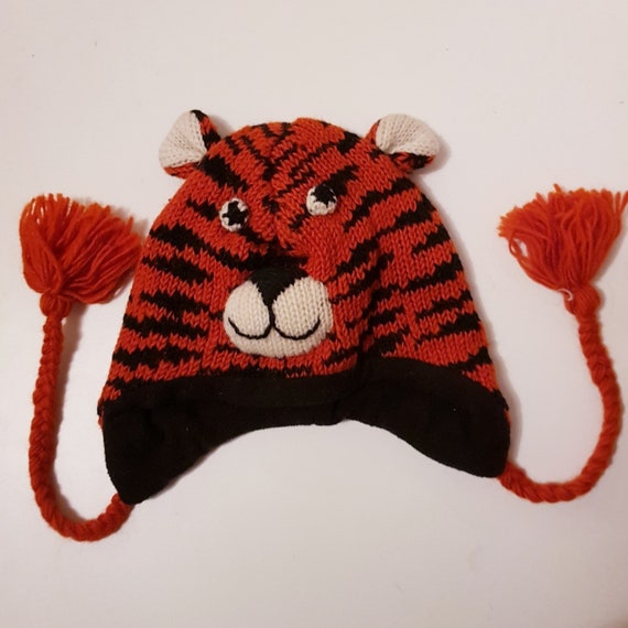 Ear Flap Wool Hat . Animal Hat . Fleece 