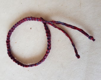 Linen Cord bracelet  *Handmade* *Macrame knotted* Beach/Surfer Wristband