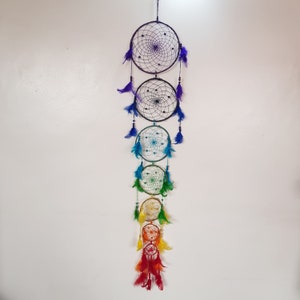 Hemp Rainbow Dreamcatcher, Large 1m 30cm