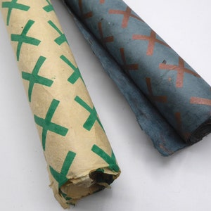 Lokta Paper Handmade in the Himalayas. Tree Free & Sustainable Uses Wrapping/Book binding/Decoupage 60GSM Crosses Pack of 2