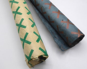 Lokta Paper Handmade in the Himalayas. Tree Free & Sustainable - Uses; Wrapping/Book binding/Decoupage 60GSM Crosses