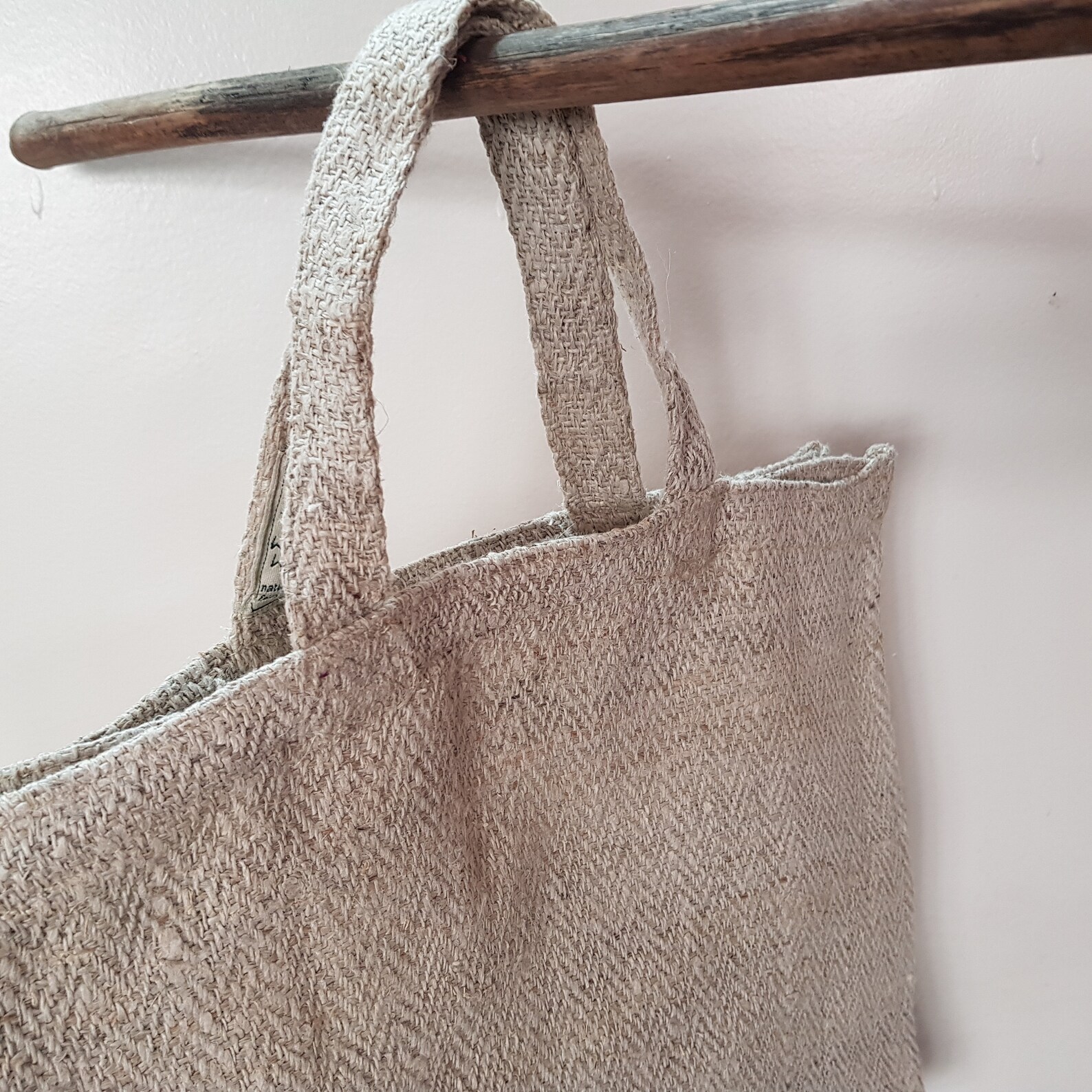 Hemp Shopper/ Hemp Tote Bag / Hemp Bag Herringbone Natural Etsy