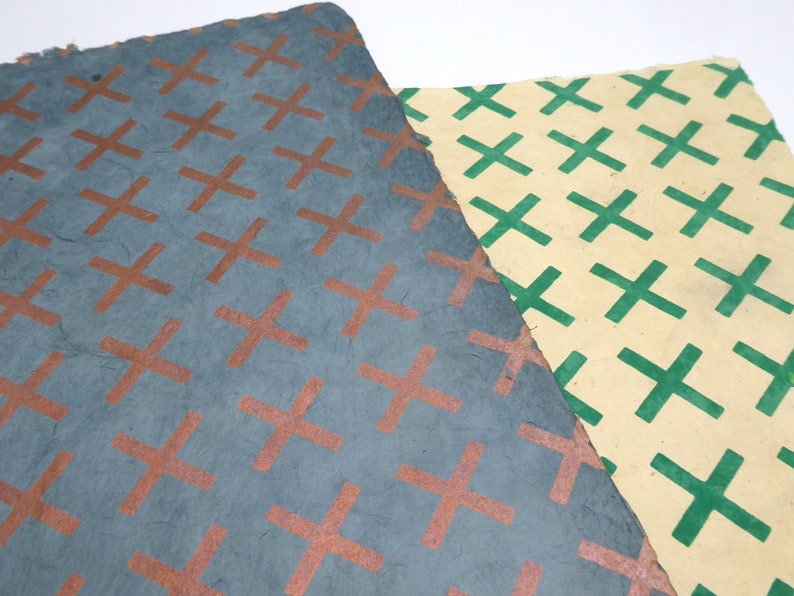 Lokta Paper Handmade in the Himalayas. Tree Free & Sustainable Uses Wrapping/Book binding/Decoupage 60GSM Crosses image 2