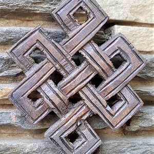 Infinity Knot Wood Carving - Small, hand carved in Nepal