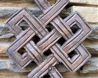 Infinity Knot Wood Carving - Small, hand carved in Nepal